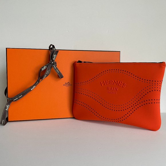 Hermès Medium Bain Neobain Case Orange – Coco Approved Studio